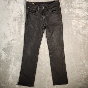 Levi's 514 Jeans Men's 33X31 (Tag 31X32) Black Premium Zip Stretch Cotton‎ Blend